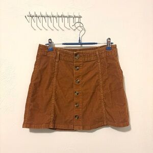 Brown Corduroy Mini Skirt